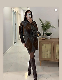 Baklava Desen Yumoş Triko Takım